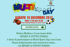 Nubra Medica e il suo team dello- SPORT A TUTTO TONDO -è lieta di partecipare al Multi Sport Day con il suo Team di Specialisti che tratterà il tema...-5