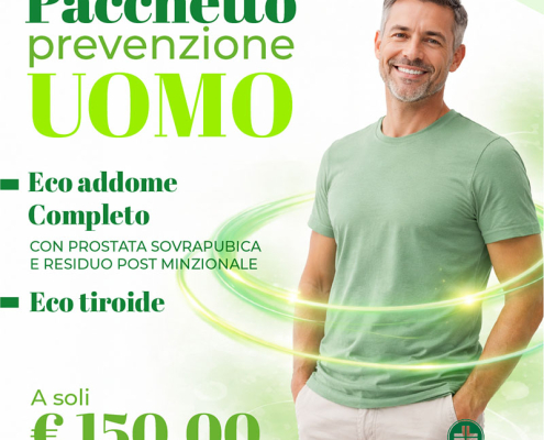 Pacchetto Prevenzione Uomo Nubra Medica a €150: eco addome completo, controllo prostata ed eco tiroide per la prevenzione e il benessere maschile.